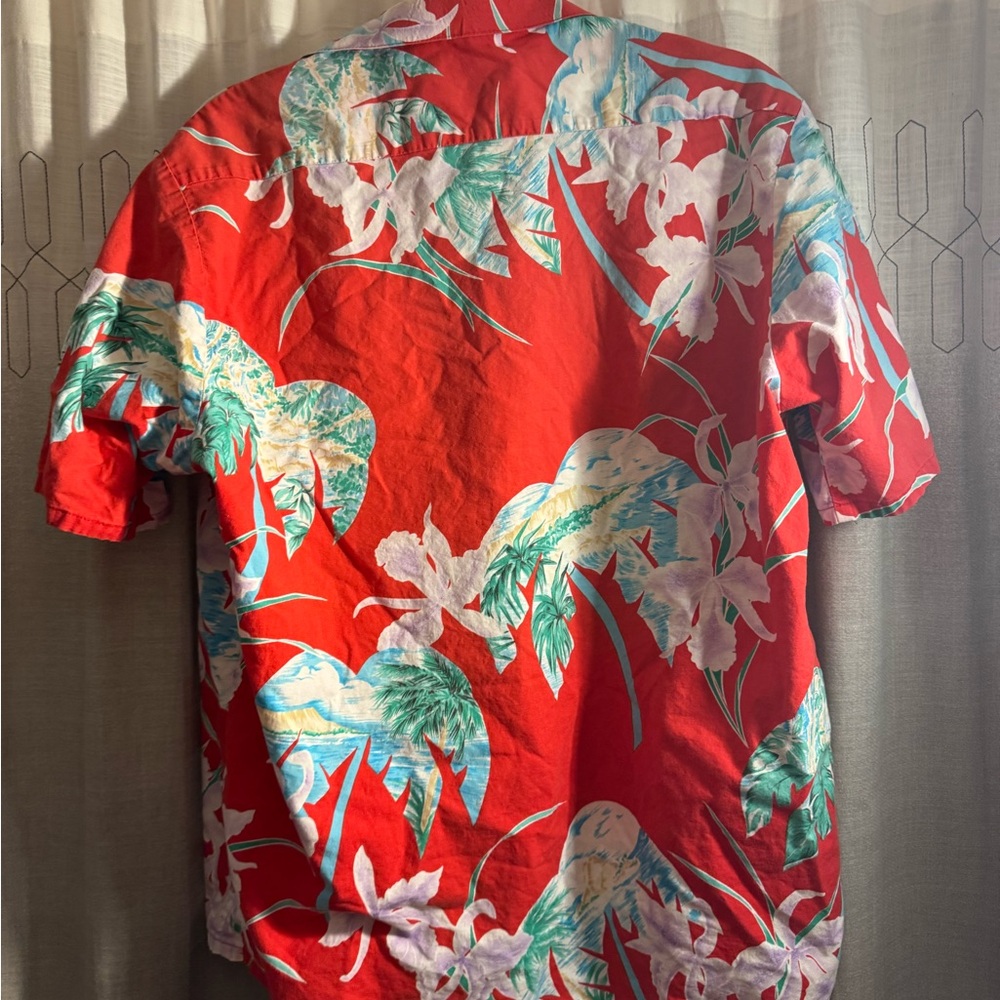 Vintage Aloha Republic Tropical Red Floral Hawaiian Shirt - Picture 3 of 3